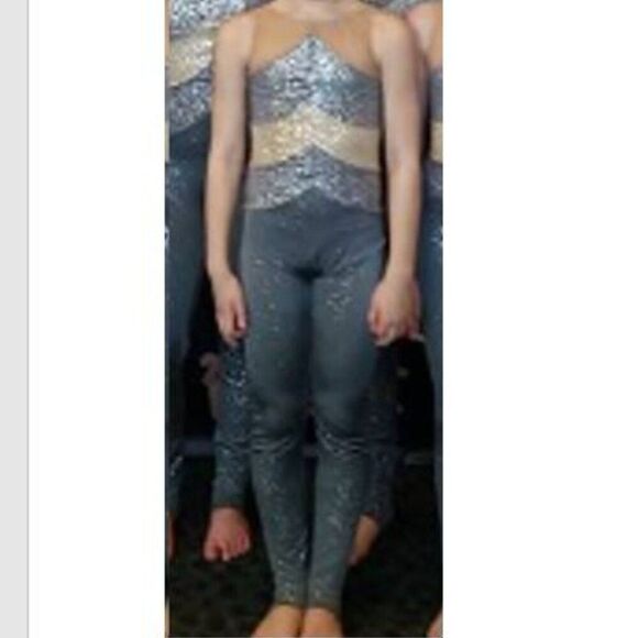 Jazz, Acro Dance Costume, Grey and tan sequence, Large Child - Picture 12 of 12